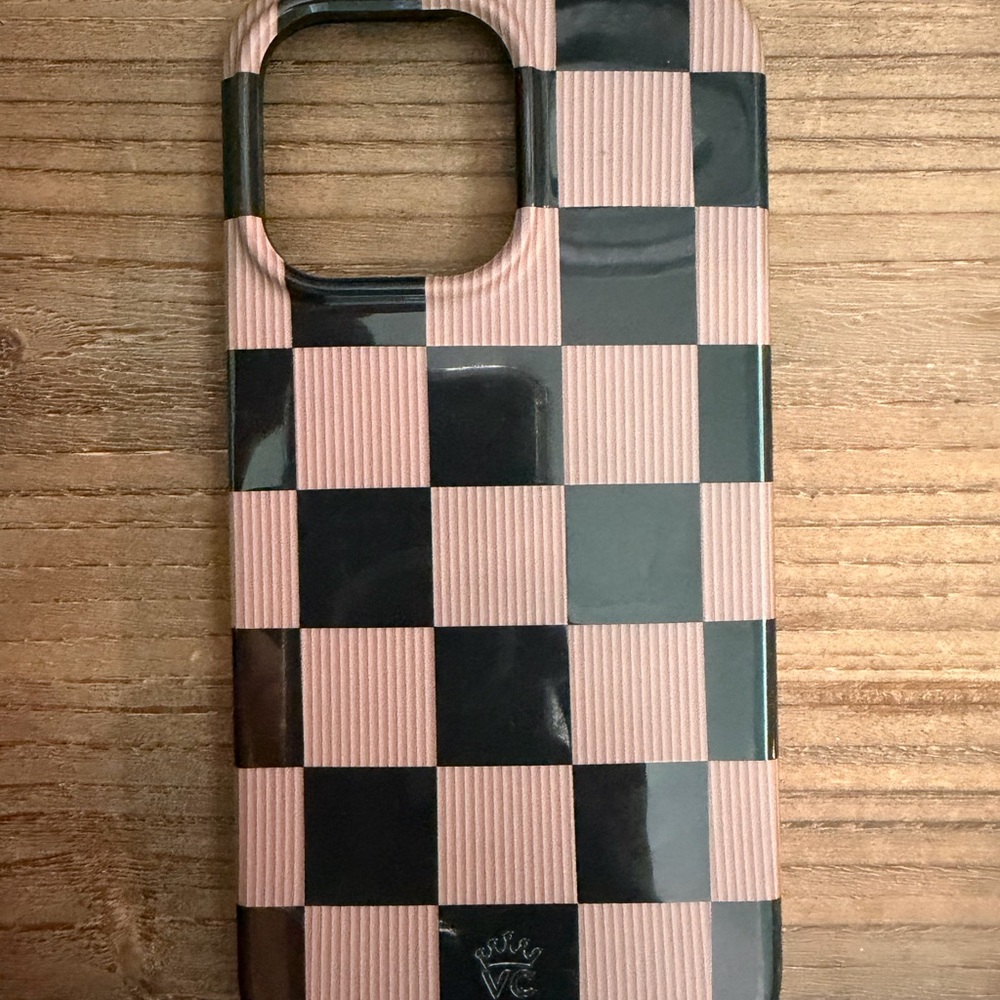 Velvet Caviar Pink and Black Checkered Phone Case
